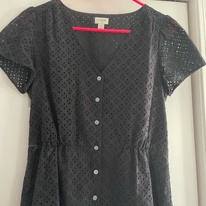 J Crew black eyelet top